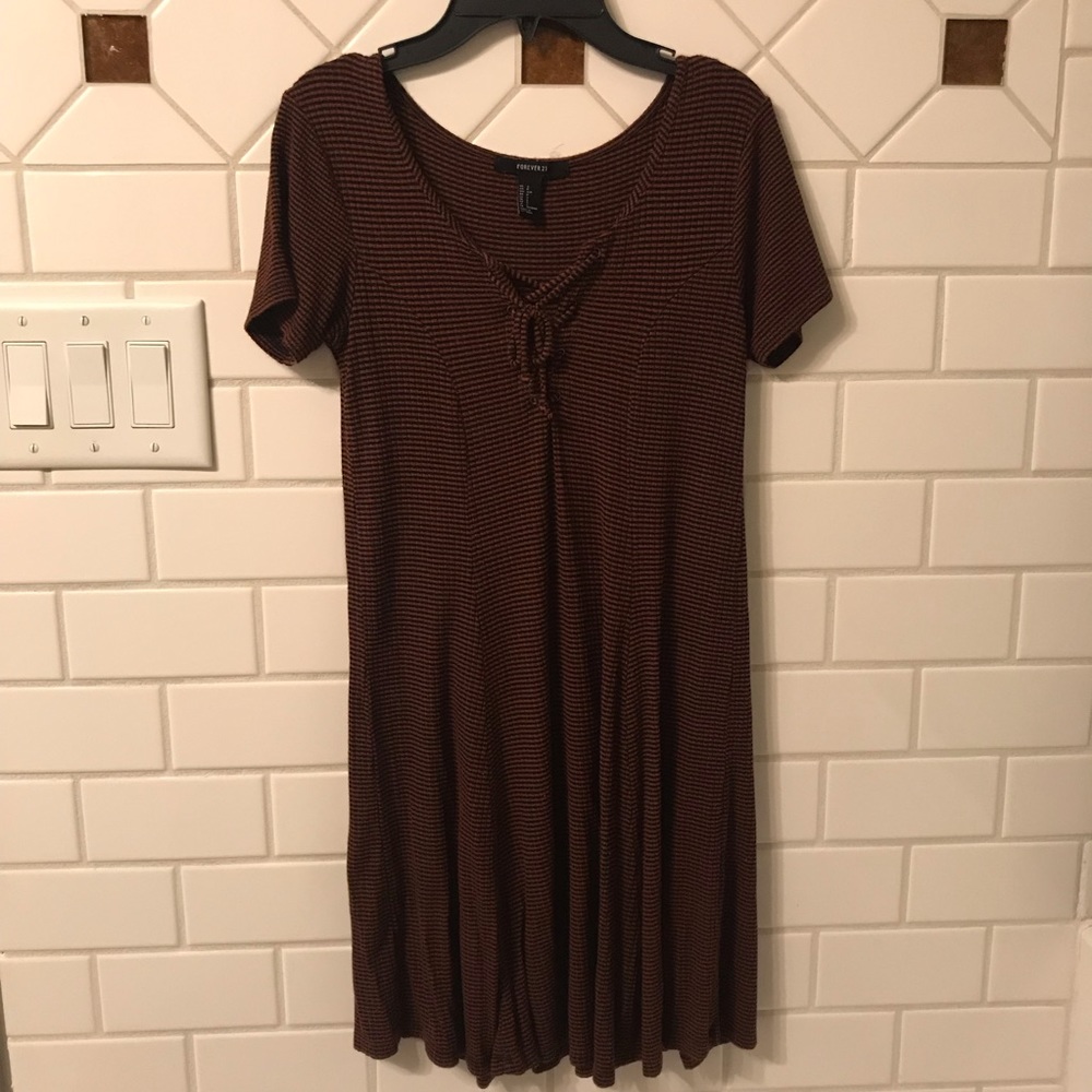 Forever 21 orange and black striped dress